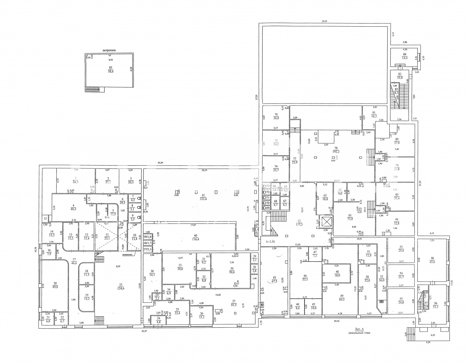 Планировка офиса 12 071 м², 1 этаж, Бизнес-центр «Туполев Плаза»